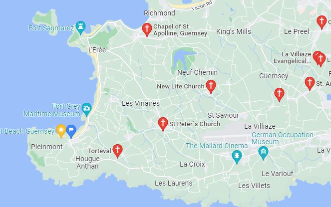 Church Guernsey Map